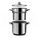 Ver imagem 1 de Espagueteira Brinox Savoy Aço Inox Indução Tampa Vidro 5 Litros