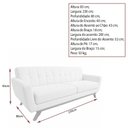 Ver imagem 4 de Sofá Linden 3 Lugares Fixo 230cm Off White Bouclé Fibra Sintética Sallar