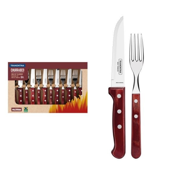 Kit Jogo de Talheres Churrasco e Pegador de carne Tramontina - 2