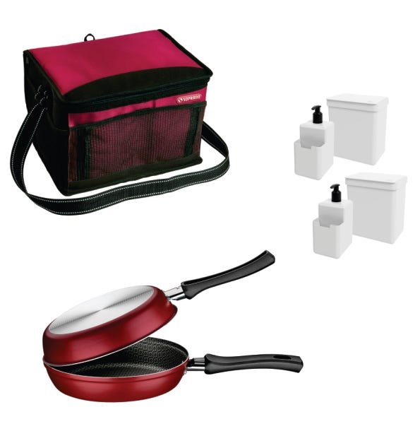 Kit Bolsa Termica, Dispenser + Lixeira e Omeleteira - 1