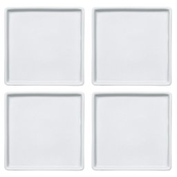 Jogo 4 Pratos Quadrados Rasos em Porcelana 16x16cm Americana Germer Branco - 1