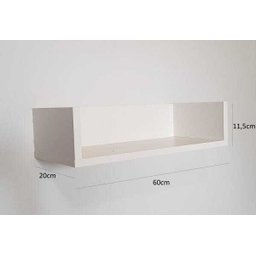 2 Prateleiras para Livros em MDF Branco 60x20x11,5 - 2