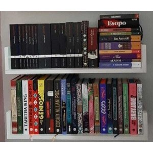 2 Prateleiras para Livros em MDF Branco 60x20x11,5
