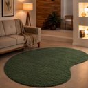 Ver imagem 2 de Tapete Sala Milano Soft Orgânico Antiderrapante:Verde Musgo/1.48x1.98