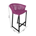 Ver imagem 5 de Kit 2 Banquetas Reis em Corda Náutica e Base em Alumínio Preta para Área Gourmet - Externa Rosa