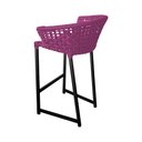 Ver imagem 4 de Kit 2 Banquetas Reis em Corda Náutica e Base em Alumínio Preta para Área Gourmet - Externa Rosa