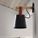 Ver imagem 1 de Arandela Luminária de parede em madeira moderna, design nórdico, lâmpada de parede com cabo interrup
