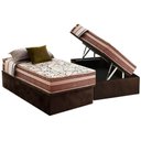Ver imagem 1 de Conjunto Box Baú Solteiro: Colchão Molas Herval Bonnel Assis + Base Crc Suede Brown(88x188)