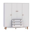 Ver mais imagens de Guarda Roupa Casal 4 Portas 3 Gavetas Vintage 