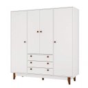 Ver imagem 3 de Guarda Roupa Casal 4 Portas 3 Gavetas Vintage 