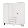 Guarda Roupa Casal 4 Portas 3 Gavetas Vintage  - 3