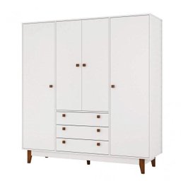 Guarda Roupa Casal 4 Portas 3 Gavetas Vintage - 3 Guarda Roupa Casal 4 Portas 3 Gavetas Vintage - 3