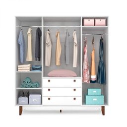 Guarda Roupa Casal 4 Portas 3 Gavetas Vintage - 2 Guarda Roupa Casal 4 Portas 3 Gavetas Vintage - 2
