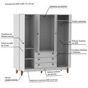 Ver imagem 4 de Guarda Roupa Casal 4 Portas 3 Gavetas Vintage 