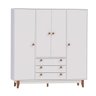 Guarda Roupa Casal 4 Portas 3 Gavetas Vintage  - 11