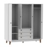 Guarda Roupa Casal 4 Portas 3 Gavetas Vintage  - 7