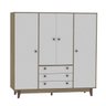 Guarda Roupa Casal 4 Portas 3 Gavetas Vintage Olivar - 9