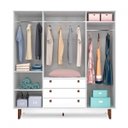 Ver imagem 2 de Guarda Roupa Casal 4 Portas 3 Gavetas Vintage Olivar