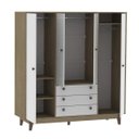 Ver imagem 5 de Guarda Roupa Casal 4 Portas 3 Gavetas Vintage Olivar