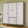 Guarda Roupa Casal 4 Portas 3 Gavetas Vintage Olivar - 1