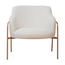 Ver imagem 6 de Poltrona Jade Base Aço Ouro Fosco Tecido Linho Off White - Nexta Casa