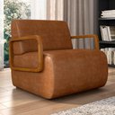 Ver imagem 2 de Poltrona Decorativa Orgânica Bruxelas K01 Couríssimo Caramelo - Lyam Decor