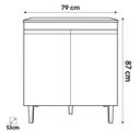 Ver imagem 3 de Balcão Gabinete Tiffany Cooktop 2 Portas para Cozinha Branco - Bela Móveis