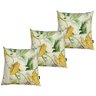 Kit 3 Capas de Almofada Impermeável Belize Zíper Invisível 45cmx45cm:Folhagens Amarelo Verde - 1