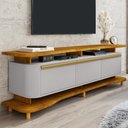 Ver imagem 1 de Rack para Sala de Estar Tv 75 Pol Orgânico Maui B02 Naturalle Off White - Lyam Decor