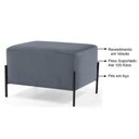 Ver imagem 4 de Kit 2 Puffs Decorativos 60cm Base Aço Status B-317 Cinza