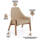 Ver imagem 7 de Poltrona Decorativa Sakura L02 Linho Bege Escuro - Lyam Decor