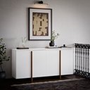 Ver imagem 1 de Aparador Buffet Sala Sense 4 Portas 160cm com Pés de Madeira Branco - Rede Móveis