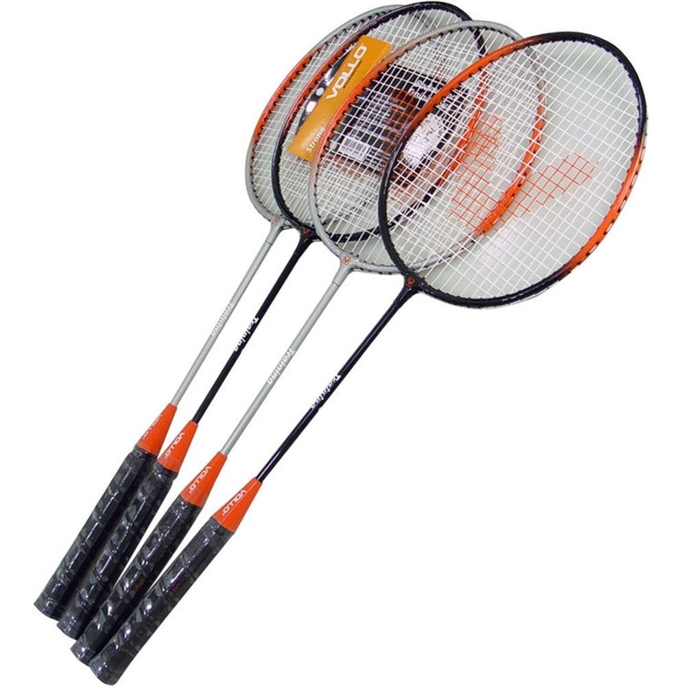 Kit Para Treino De Badminton Com 4 Raquetes E 3 Petecas Em Nylon - Vollo Vb004 - 3