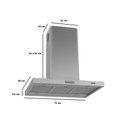 Ver imagem 4 de Coifa Ilha com Exaustor Retangular Fogatti 75 Cm Fogão Duto Slim 4 Lâmpadas Led Aço Inox 244w