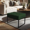Ver imagem 5 de Puff Lisa Suede Verde Base Metálica Industrial Preto - Pallazio