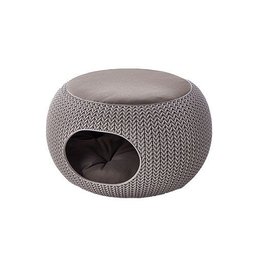 Cama Puff Cozy Pet com Almofada Knit Curver Bege - 1