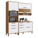 Ver imagem 1 de Armário de Cozinha Modulada com Balcão e Tampo 6 Portas 5 Gavetas Ágata 100% Mdf Vidro Reflecta Amên