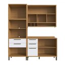Ver imagem 3 de Armário de Cozinha Modulada com Balcão e Tampo 6 Portas 5 Gavetas Ágata 100% Mdf Vidro Reflecta Amên