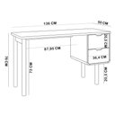 Ver imagem 6 de Mesa Escrivaninha Orgânica Home Office 2 Gavetas Flex 136cm Nordic A03 Hanover Off White Roble - Lya