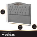Ver imagem 4 de Cabeceira Casal Estofada para Cama Box Maitê Veludo Cinza