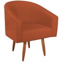 Ver imagem 6 de Poltrona Decorativa Sala de Estar Recepção Luiza Pés Palito Suede Terracota - ADJ Decor