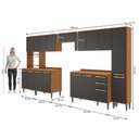 Ver imagem 4 de Armário de Cozinha Completa 390cm Canela/Preto Grid Elara Kappesberg