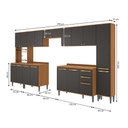 Ver imagem 3 de Armário de Cozinha Completa 390cm Canela/Preto Grid Elara Kappesberg