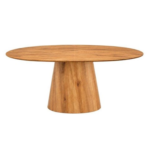 Mesa de Jantar Oval Organica Genebra Madeira Cinamomo 2,5cm Nozes 1.40x0,9