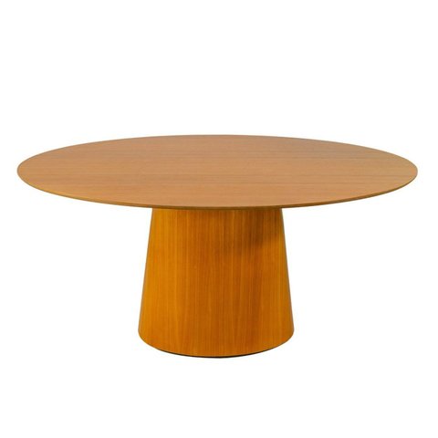 Mesa de Jantar Oval Organica Genebra Madeira Cinamomo 2,5cm Nozes 1.40x0,9