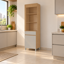 Ver imagem 1 de Paneleiro Cozinha Nesher Realeza 1 Porta 1 Gaveta 65cm Carvalho/greice