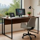 Ver imagem 2 de Mesa Escrivaninha Office Tampo Grosso Industrial 1,26m Castaine/Preto