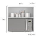 Ver imagem 3 de Armário Aéreo Micro-ondas Unna 1 Porta 80cm Branco - Poliman Móveis