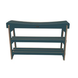 Sapateira Baixa Banco Multiuso Sólida Slim em Madeira mdf Azul Petróleo VAIK Para Sala Quarto - 2