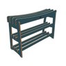 Sapateira Baixa Banco Multiuso Sólida Slim em Madeira mdf Azul Petróleo VAIK Para Sala Quarto - 3